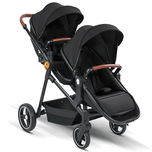 Foldable Twin Baby Stroller – Lightweight Double Seat Pushchair for Travel